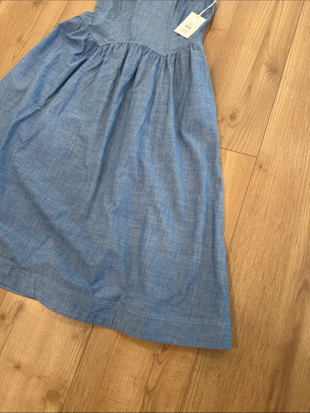Blue Chambray Sleeveless Midi Dress - Unbranded - Picture 4 of 4